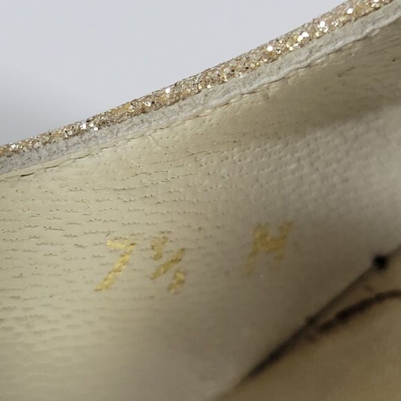 Stuart Weitzman Sabia Gold Glitter Metallic stiletto High Heels Pump Sz 7.5M - Picture 3 of 16